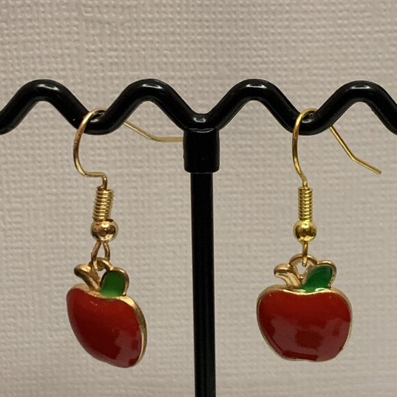Apple Earring, Teacher Earring, Educator Earring, Fruit Earring, Funny Food - Picture 4 of 5